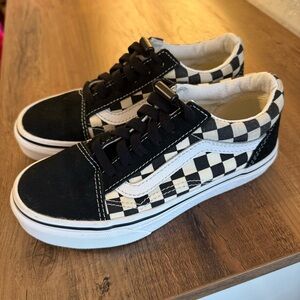 Vans Kids Black and White Checkerboard Sneakers Size 1